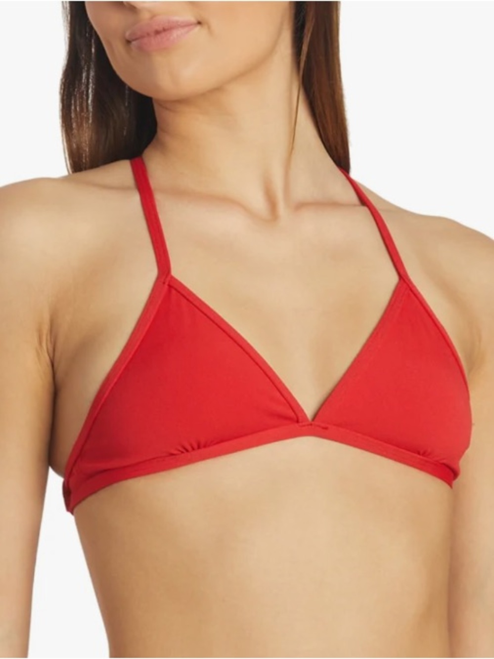 Jolyn Triangle Bikini Top red size small surfer girl beach pool summer vacation